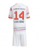 Otroške Nogometnih dresov Bayern Munich Luis Diaz #14 Gostujoči 2025-26 Kratki rokavi (+ hlače)